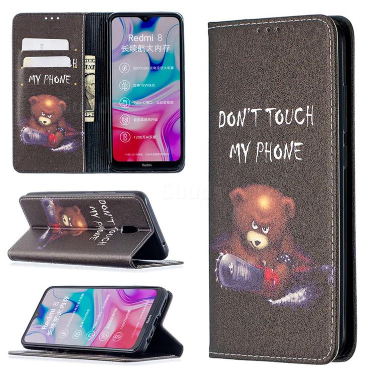Chainsaw Bear Slim Magnetic Attraction Wallet Flip Cover for Mi Xiaomi Redmi 8A