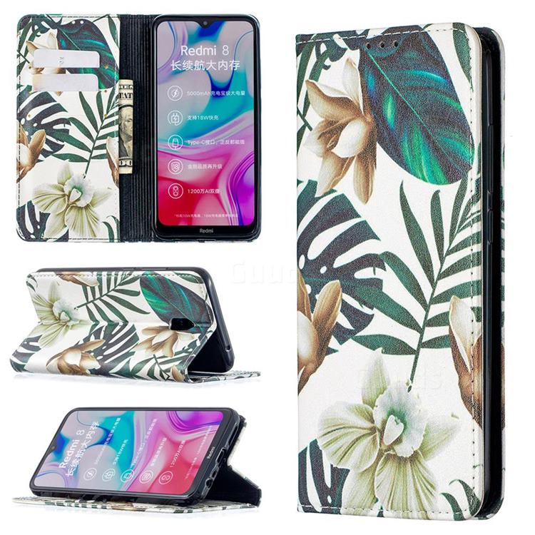 Flower Leaf Slim Magnetic Attraction Wallet Flip Cover for Mi Xiaomi Redmi 8A