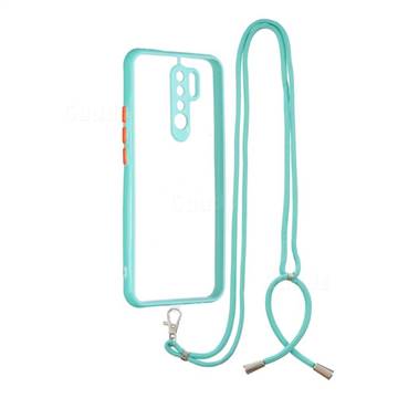Necklace Cross-body Lanyard Strap Cord Phone Case Cover for Xiaomi Redmi 9 - Blue
