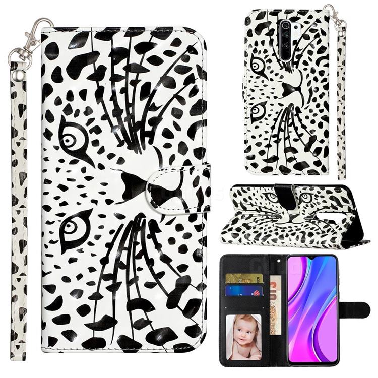 Leopard Panther 3D Leather Phone Holster Wallet Case for Xiaomi Redmi 9