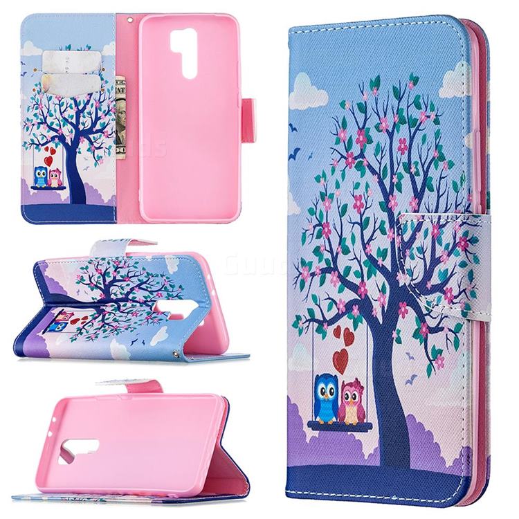 Tree and Owls Leather Wallet Case for Xiaomi Redmi 9