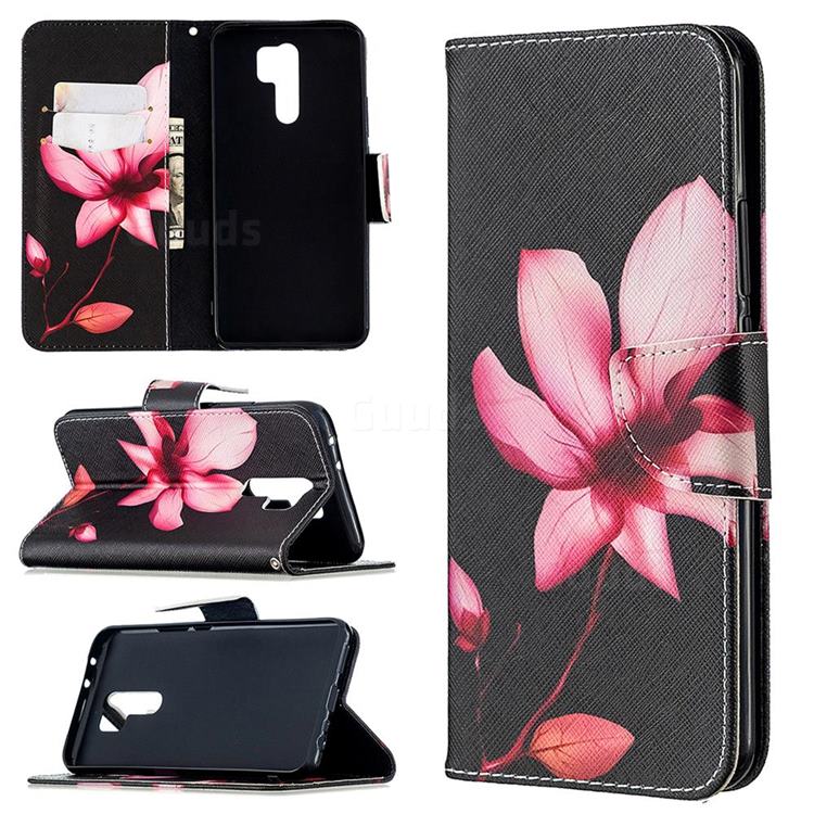 Lotus Flower Leather Wallet Case for Xiaomi Redmi 9