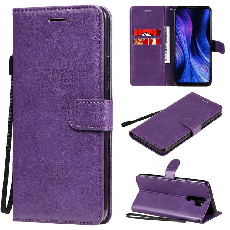 Retro Greek Classic Smooth PU Leather Wallet Phone Case for Xiaomi Redmi 9 - Purple