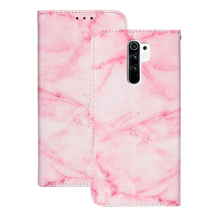 Pink Marble PU Leather Wallet Case for Xiaomi Redmi 9