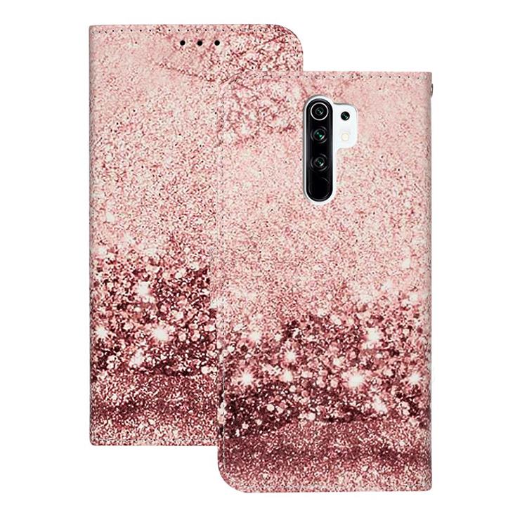 Glittering Rose Gold PU Leather Wallet Case for Xiaomi Redmi 9