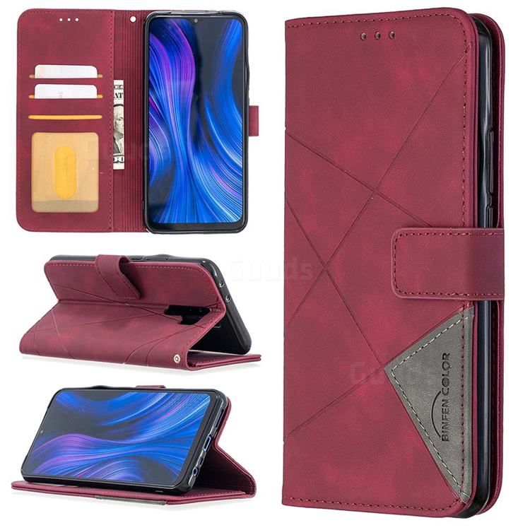 Binfen Color BF05 Prismatic Slim Wallet Flip Cover for Xiaomi Redmi 9 - Red