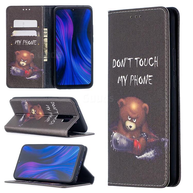 Chainsaw Bear Slim Magnetic Attraction Wallet Flip Cover for Xiaomi Redmi 9