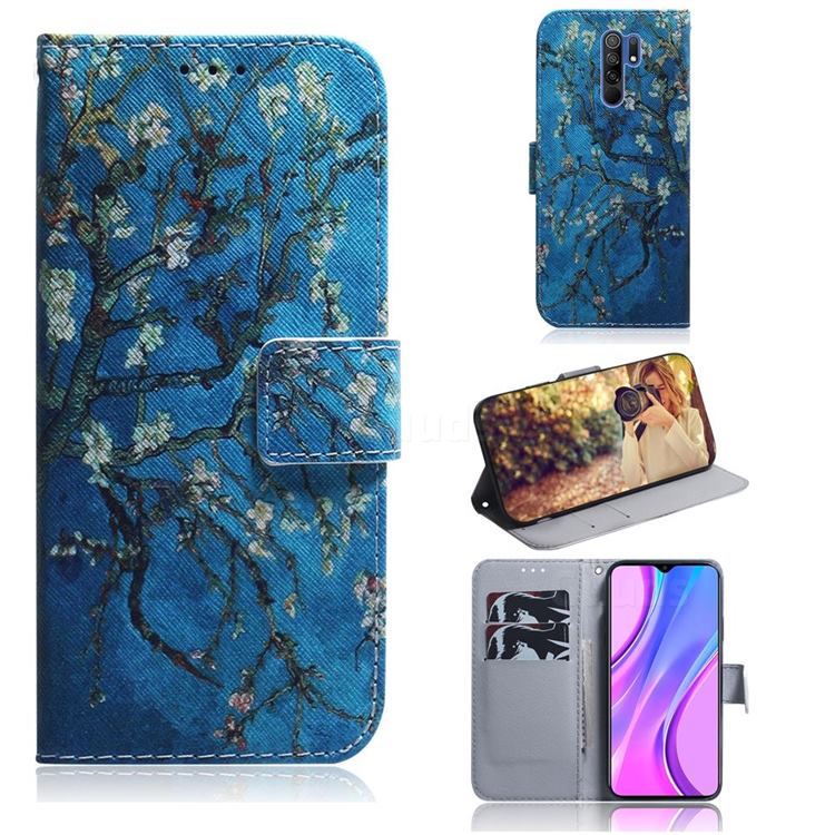 Apricot Tree PU Leather Wallet Case for Xiaomi Redmi 9