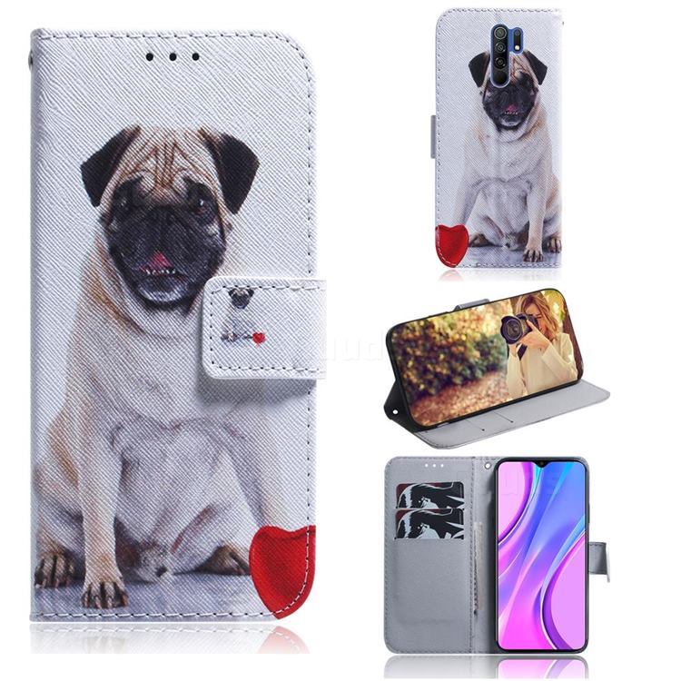 Pug Dog PU Leather Wallet Case for Xiaomi Redmi 9