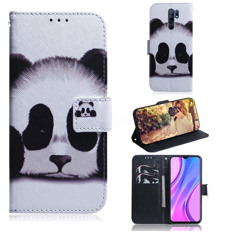 Sleeping Panda PU Leather Wallet Case for Xiaomi Redmi 9