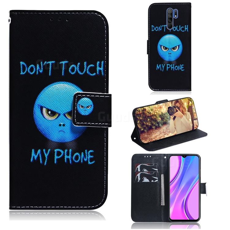 Not Touch My Phone PU Leather Wallet Case for Xiaomi Redmi 9