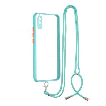 Necklace Cross-body Lanyard Strap Cord Phone Case Cover for Xiaomi Redmi 9A - Blue