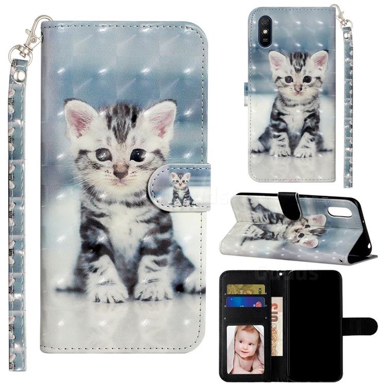 Kitten Cat 3D Leather Phone Holster Wallet Case for Xiaomi Redmi 9A