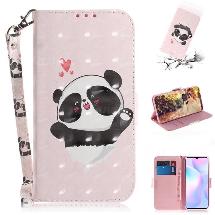 Heart Cat 3D Painted Leather Wallet Phone Case for Xiaomi Redmi 9A