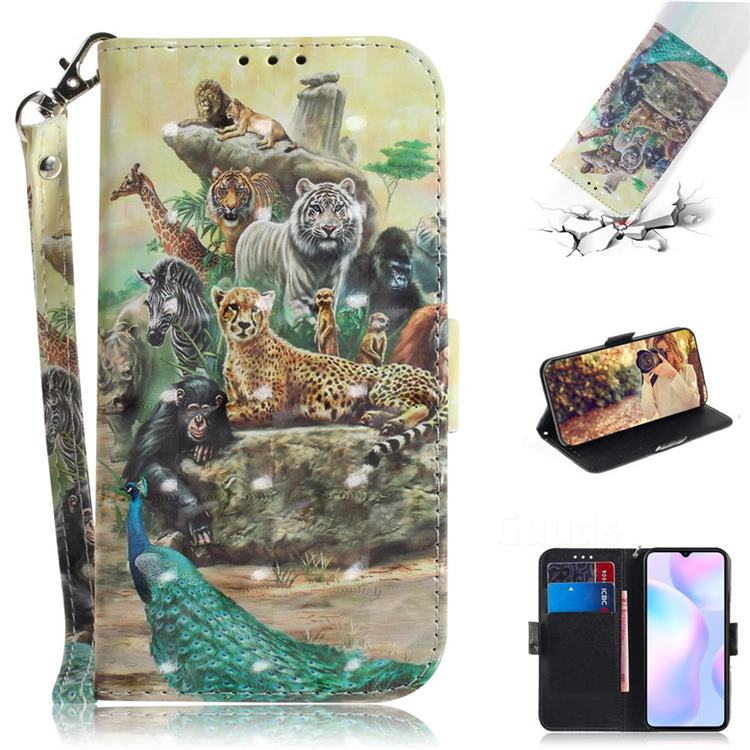 Beast Zoo 3D Painted Leather Wallet Phone Case for Xiaomi Redmi 9A
