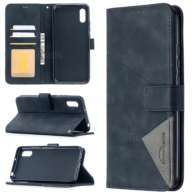 Binfen Color BF05 Prismatic Slim Wallet Flip Cover for Xiaomi Redmi 9A - Black
