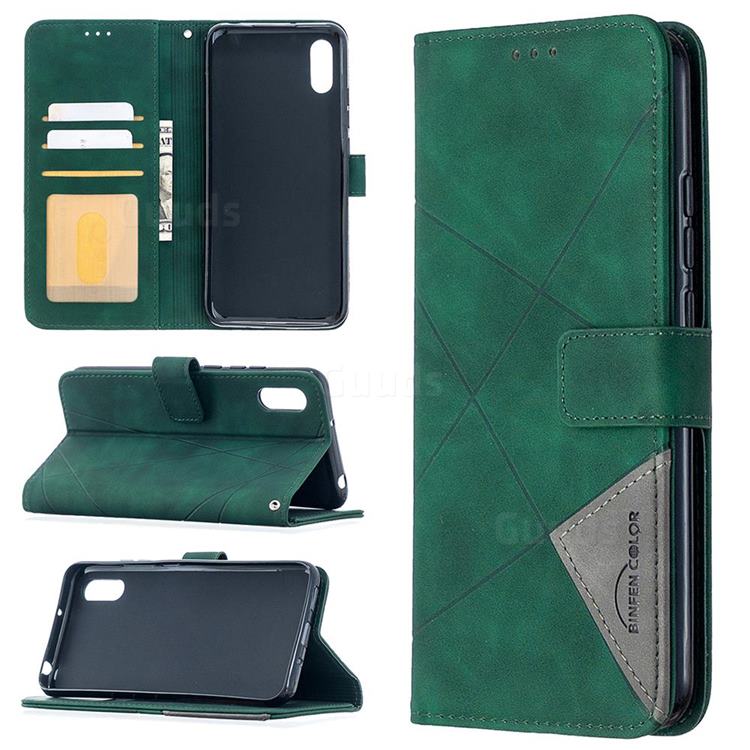 Binfen Color BF05 Prismatic Slim Wallet Flip Cover for Xiaomi Redmi 9A - Green