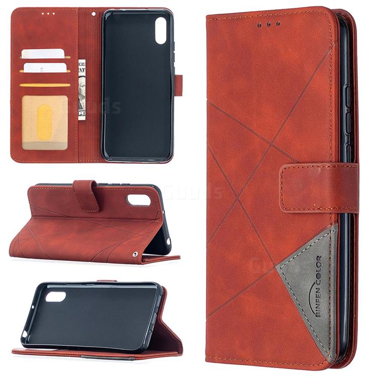 Binfen Color BF05 Prismatic Slim Wallet Flip Cover for Xiaomi Redmi 9A - Brown