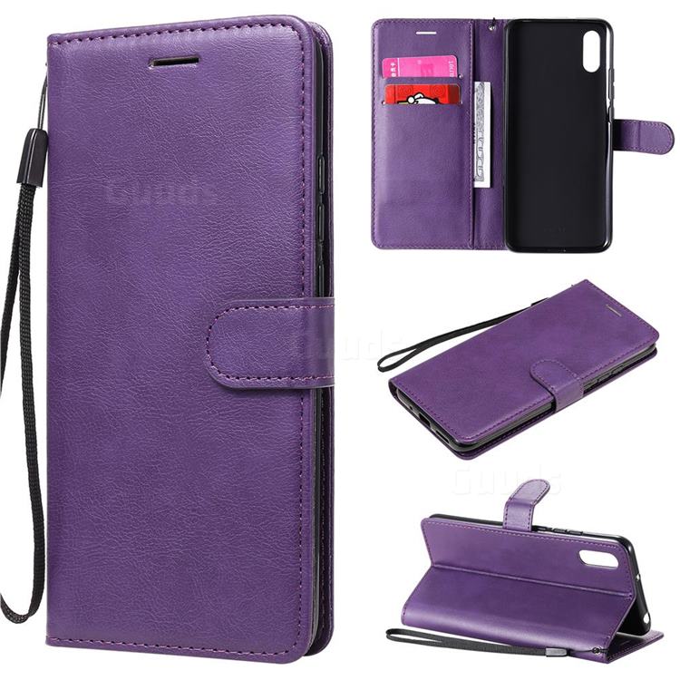 Retro Greek Classic Smooth PU Leather Wallet Phone Case for Xiaomi Redmi 9A - Purple