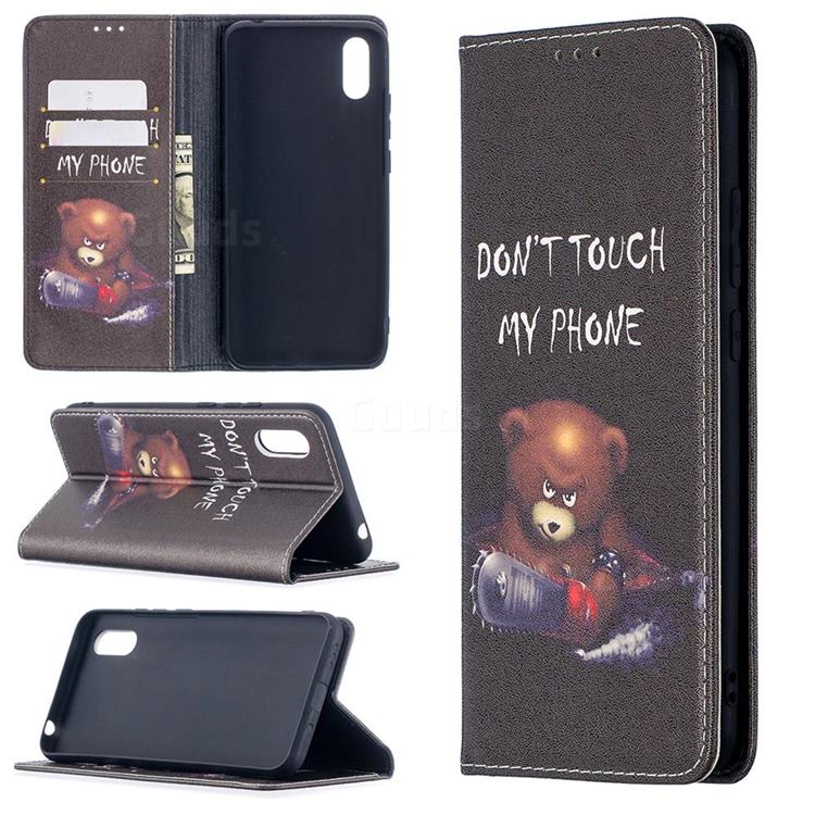 Chainsaw Bear Slim Magnetic Attraction Wallet Flip Cover for Xiaomi Redmi 9A