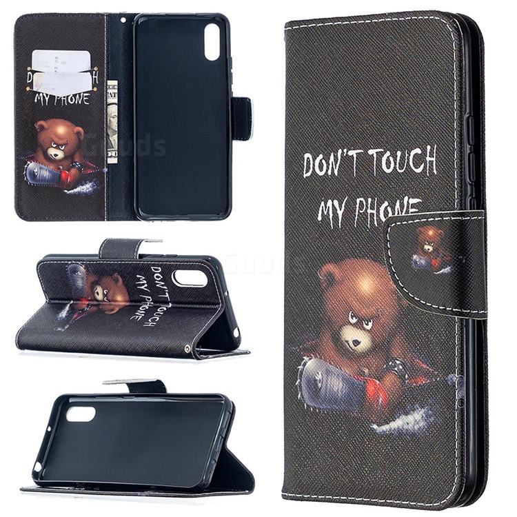 Chainsaw Bear Leather Wallet Case for Xiaomi Redmi 9A