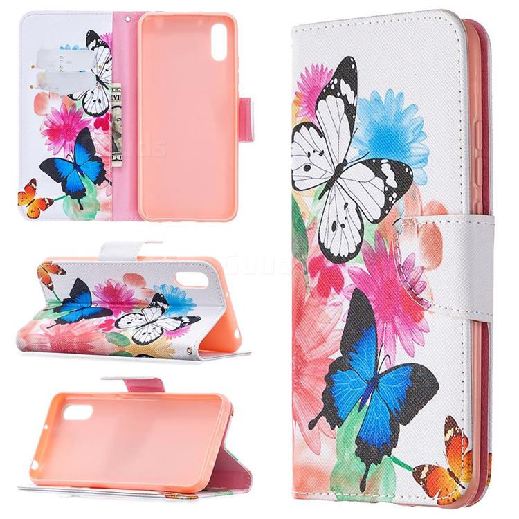 Vivid Flying Butterflies Leather Wallet Case for Xiaomi Redmi 9A