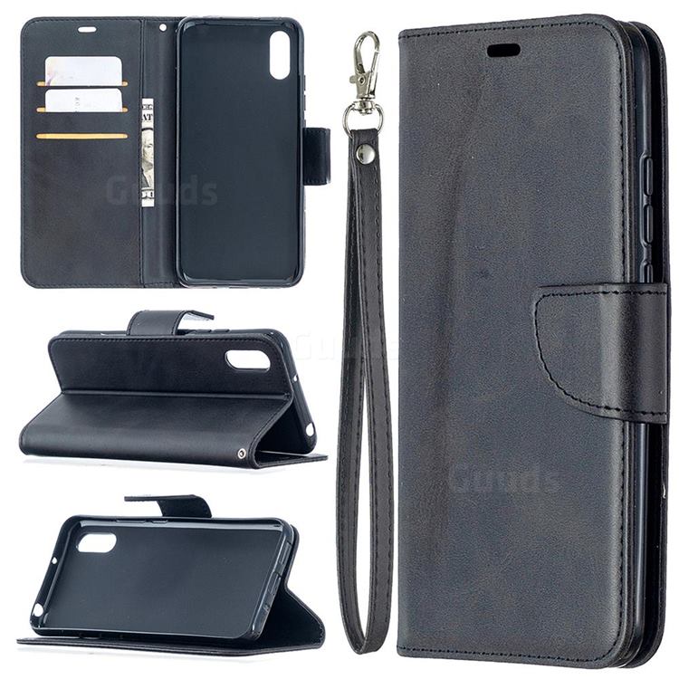 Classic Sheepskin PU Leather Phone Wallet Case for Xiaomi Redmi 9A - Black