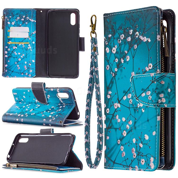 Blue Plum Binfen Color BF03 Retro Zipper Leather Wallet Phone Case for Xiaomi Redmi 9A