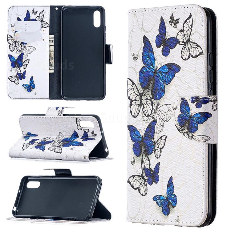 Flying Butterflies Leather Wallet Case for Xiaomi Redmi 9A