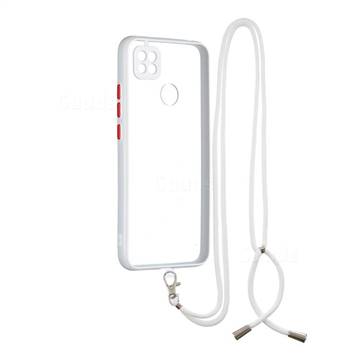 Necklace Cross-body Lanyard Strap Cord Phone Case Cover for Xiaomi Redmi 9C - White