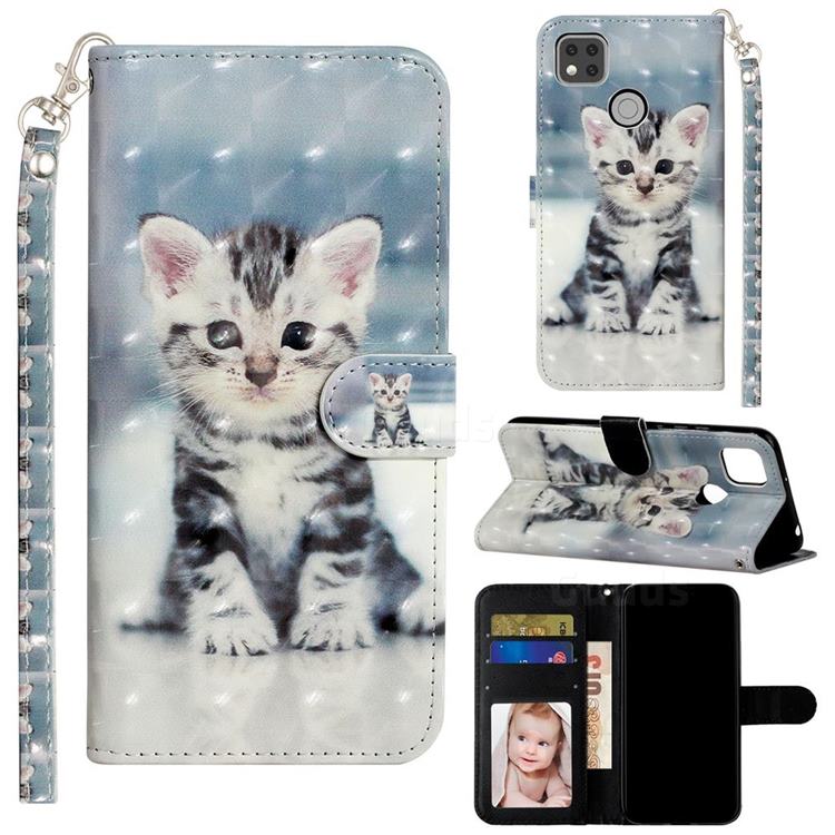 Kitten Cat 3D Leather Phone Holster Wallet Case for Xiaomi Redmi 9C