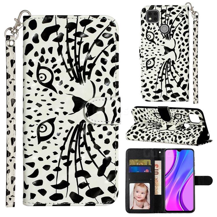 Leopard Panther 3D Leather Phone Holster Wallet Case for Xiaomi Redmi 9C