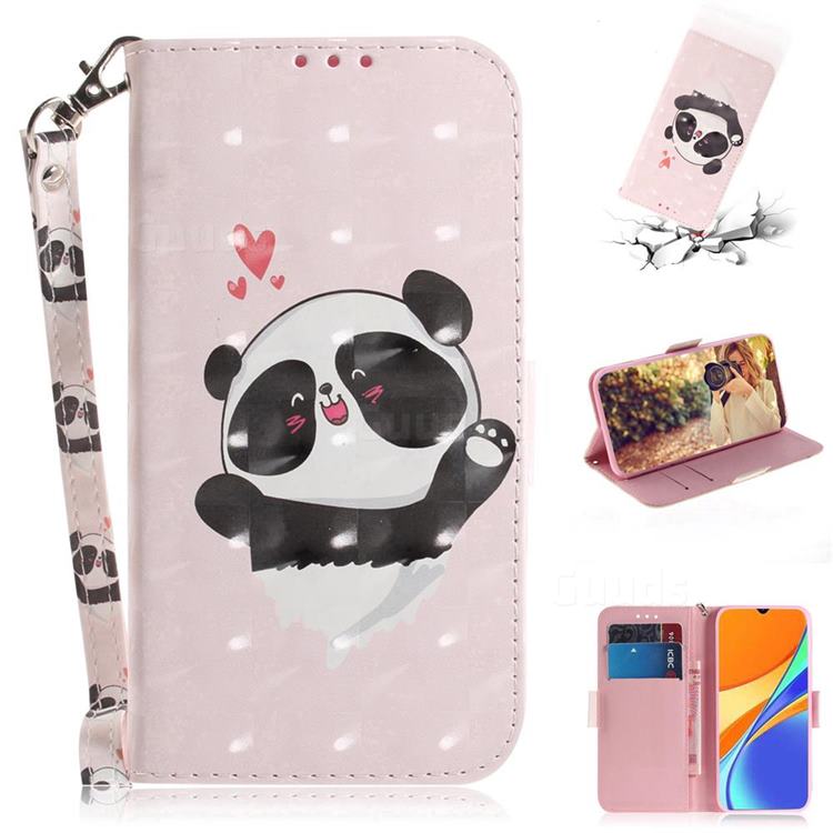 Heart Cat 3D Painted Leather Wallet Phone Case for Xiaomi Redmi 9C