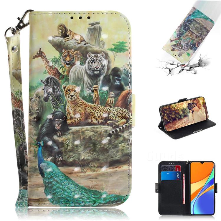 Beast Zoo 3D Painted Leather Wallet Phone Case for Xiaomi Redmi 9C