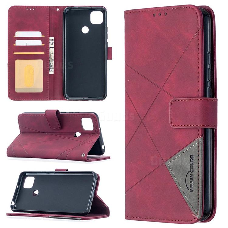 Binfen Color BF05 Prismatic Slim Wallet Flip Cover for Xiaomi Redmi 9C - Red