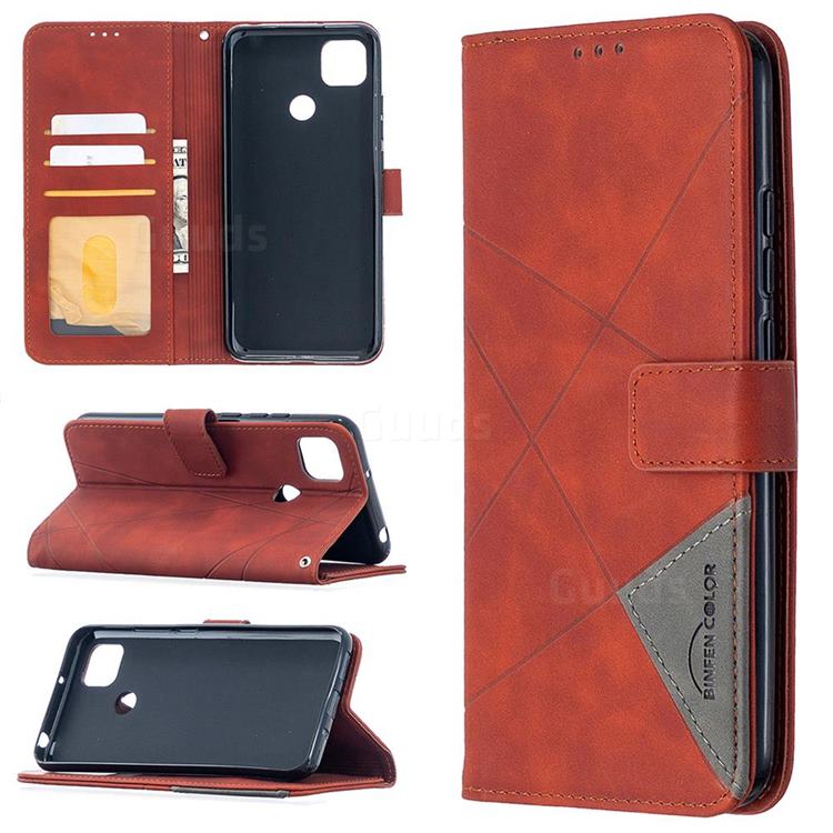 Binfen Color BF05 Prismatic Slim Wallet Flip Cover for Xiaomi Redmi 9C - Brown