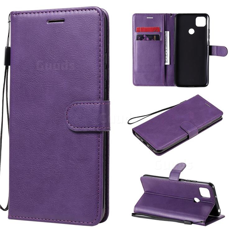 Retro Greek Classic Smooth PU Leather Wallet Phone Case for Xiaomi Redmi 9C - Purple