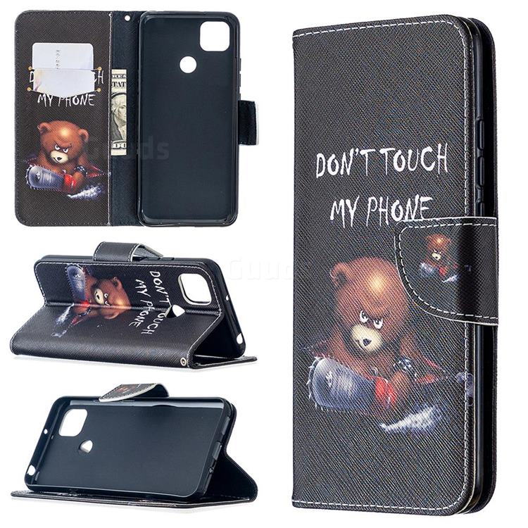Chainsaw Bear Leather Wallet Case for Xiaomi Redmi 9C
