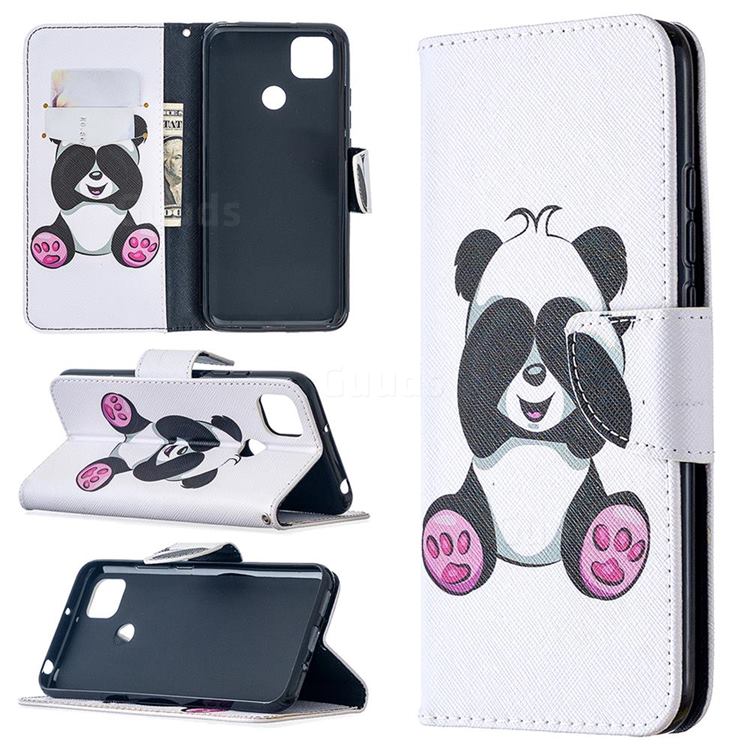 Lovely Panda Leather Wallet Case for Xiaomi Redmi 9C