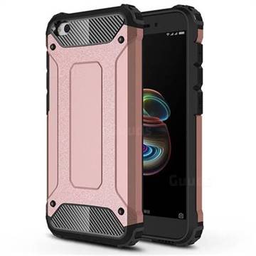 King Kong Armor Premium Shockproof Dual Layer Rugged Hard Cover for Mi Xiaomi Redmi Go - Rose Gold