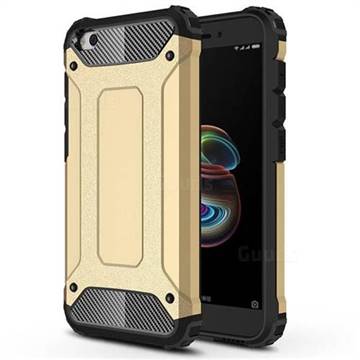 King Kong Armor Premium Shockproof Dual Layer Rugged Hard Cover for Mi Xiaomi Redmi Go - Champagne Gold