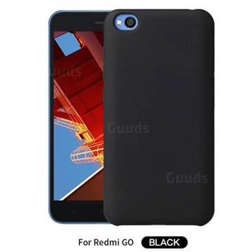 Howmak Slim Liquid Silicone Rubber Shockproof Phone Case Cover for Mi Xiaomi Redmi Go - Black
