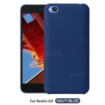 Howmak Slim Liquid Silicone Rubber Shockproof Phone Case Cover for Mi Xiaomi Redmi Go - Midnight Blue