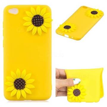Yellow Sunflower Soft 3D Silicone Case for Mi Xiaomi Redmi Go
