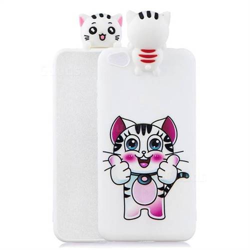 Cute Pink Kitten Soft 3D Climbing Doll Soft Case for Mi Xiaomi Redmi Go