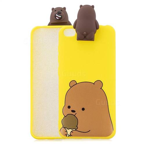 Brown Bear Soft 3D Climbing Doll Stand Soft Case for Mi Xiaomi Redmi Go