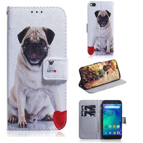 Pug Dog PU Leather Wallet Case for Mi Xiaomi Redmi Go