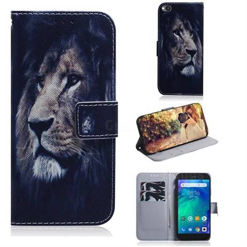 Lion Face PU Leather Wallet Case for Mi Xiaomi Redmi Go