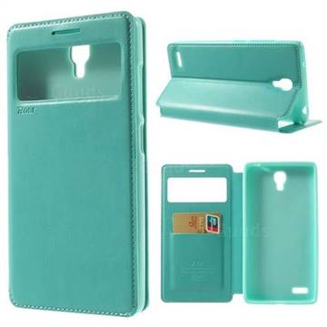 Roar Korea Noble View Leather Flip Cover for Xiaomi Redmi Note / Hongmi Note - Cyan