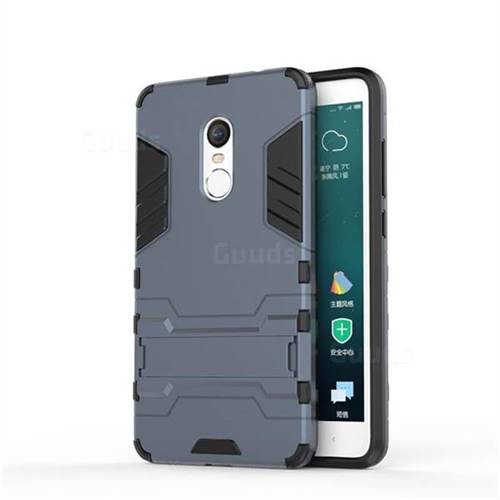 Armor Premium Tactical Grip Kickstand Shockproof Dual Layer Rugged Hard Cover for Xiaomi Redmi Note 4 Red Mi Note4 - Navy